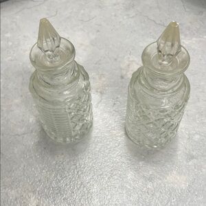 Vintage Oil and Vinegar Cruets w stopper